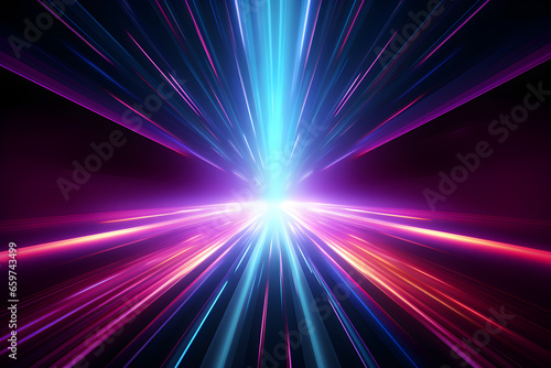 abstract speed background with colourful neon rays