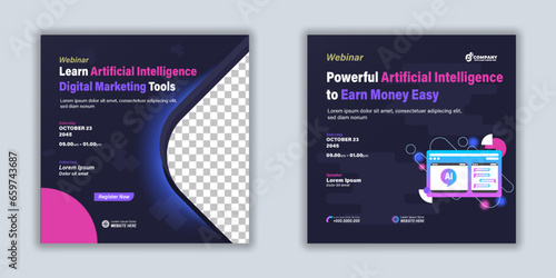 Digital marketing artificial intteligence social media business template gradient mesh background