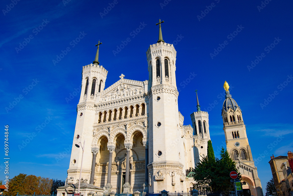 Basilica of Notre-Dame de Fourvière, a cathedral in Lyon, France