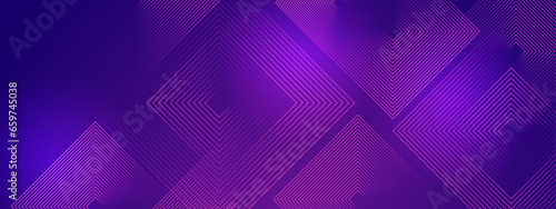 Purple violet vector abstract dynamic banner with neon glowing bright shape lines