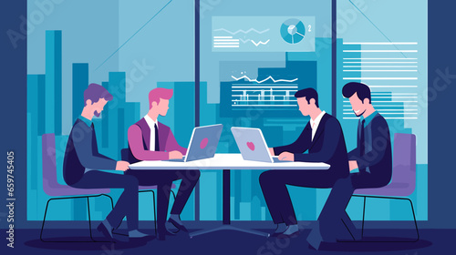 Concept vector illustration of business meeting.