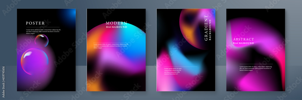 Fototapeta premium Vector colorful gradient abstract poster background template