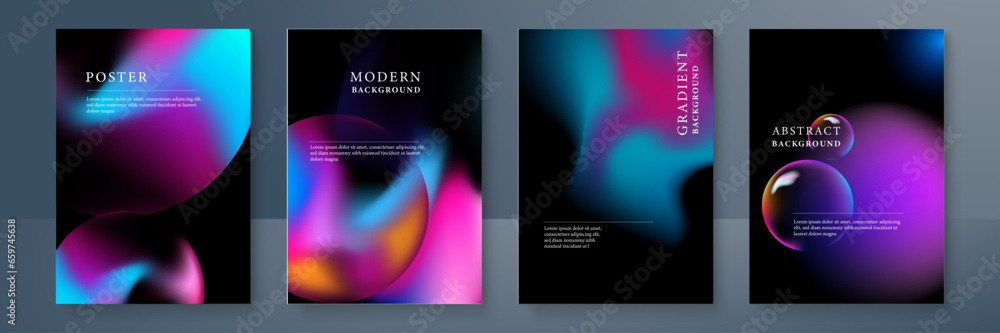 Colorful colourful modern abstract gradient poster