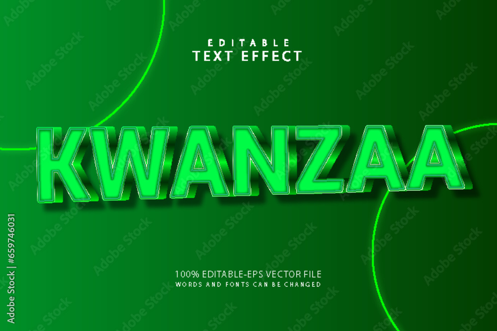 Kwanzaa editable text effect 3 dimension modern style Kwanzaa editable text effect 3 dimension modern style