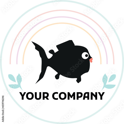 Fish logo in colorful pastel colors. Suitable for fisheries and decorative fish logos.