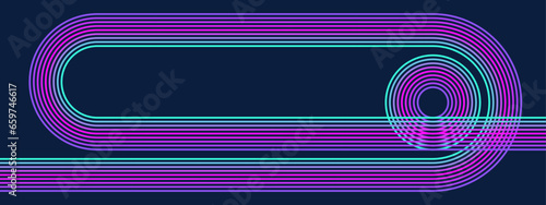 Purple violet green and blue abstract dynamic banner with shiny geometric lines