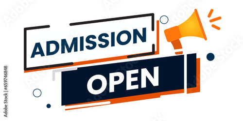 Admission open banner. Admission open banner text web button template. vector