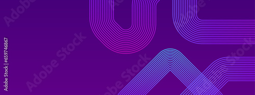 Purple violet and blue abstract modern dynamic lines banner
