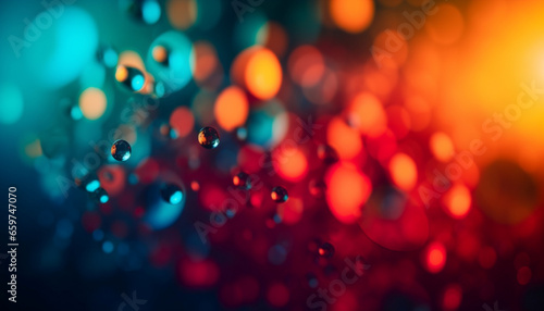 Vibrant colors and glitter create a defocused abstract celebration backdrop generated by AI