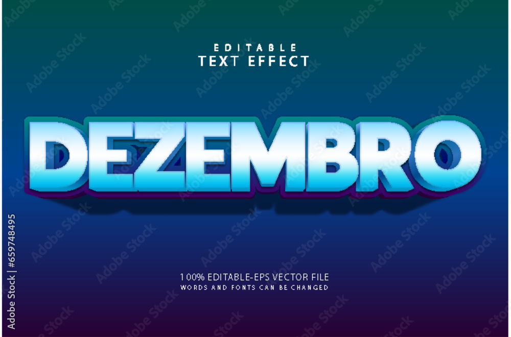 Dezembro editable text effect 3 dimension emboss modern style