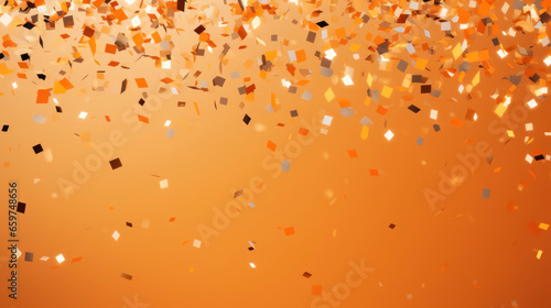 Abstract background with orange confetti