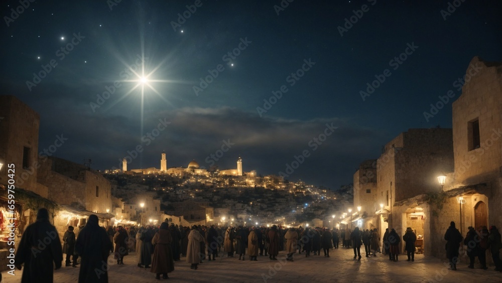 Bethlehem star, Christmas. - obrazy, fototapety, plakaty 