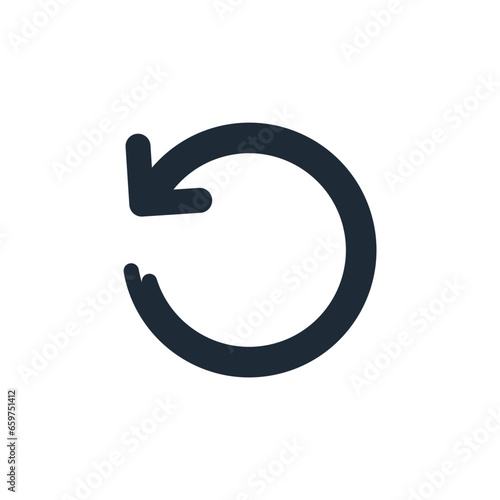 Restart option arrow. Vector linear icon isolated on white background.