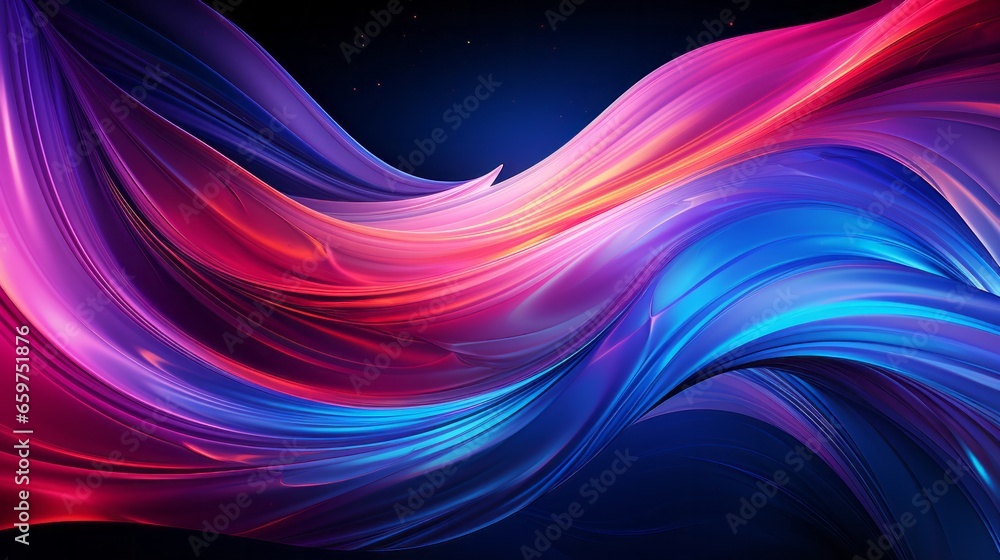A captivating abstract art piece of vibrant purples and light waves evokes a feeling of colorfulness and beauty A captivating abstract art piece of vibrant purples and light waves evokes a feeling of colorfulness and beauty