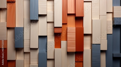 A towering wall of vibrant wooden blocks provides a creative and exciting outdoor building experience