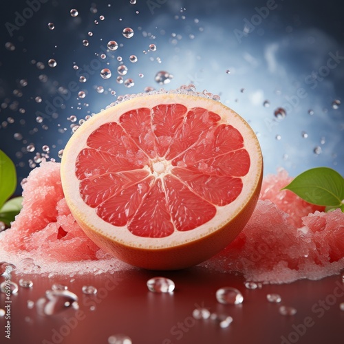 grapefruit with water drops