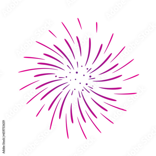 pink vector illustration of firework design element