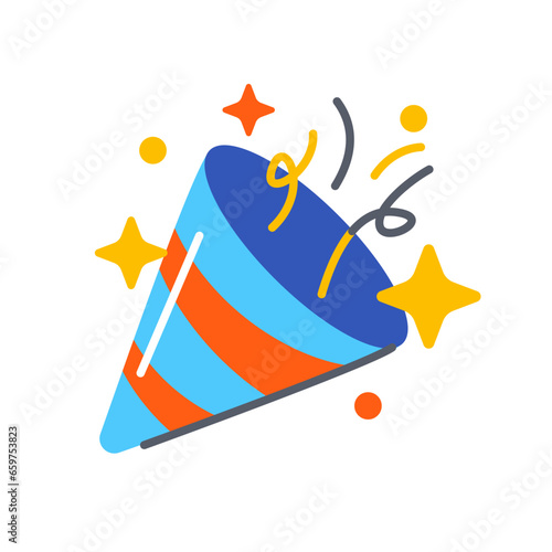 Confetti ribbon celebration emoji icon