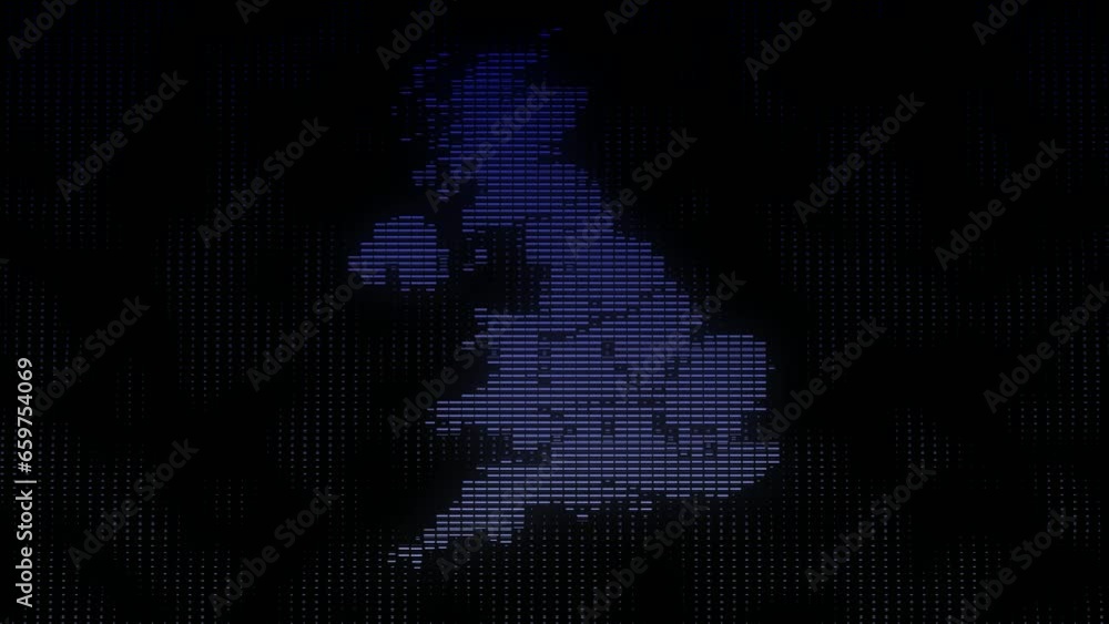 Uk Map Digital Background Loop 4k Scanning Of Uk Map Through Hi Tech