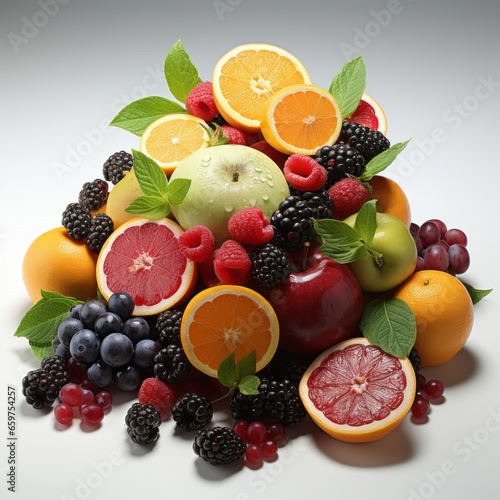 fresh fruits isolated on white © Mynn Shariff