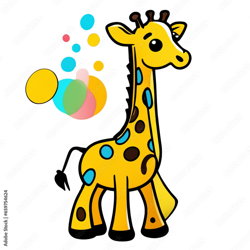 cartoon style, giraffe cartoon style, giraffe