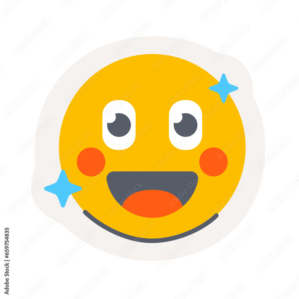 Happy smiley face emoji icon sticker Happy smiley face emoji icon sticker