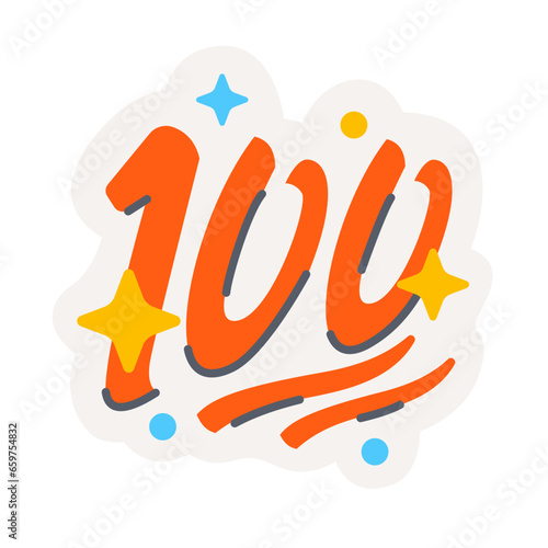 Hundred point sign emoji icon sticker