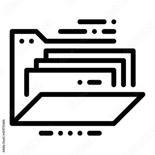 Business folder icon in outline style representing Office work documents