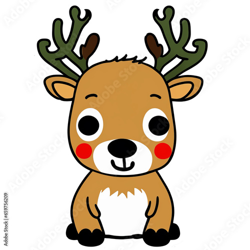 cartoon  cute reindeer for Christmas
