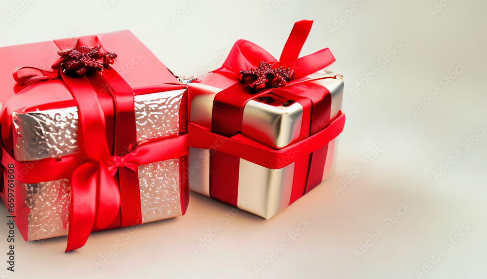 A large gift box as a Christmas surprise with space for text.