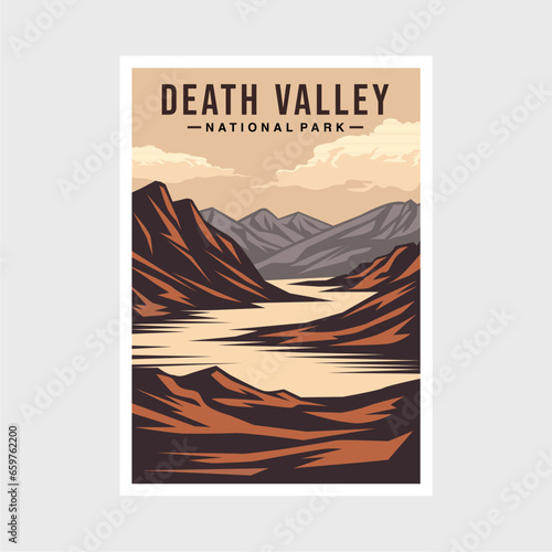Death Valley National park poster vector illustration design