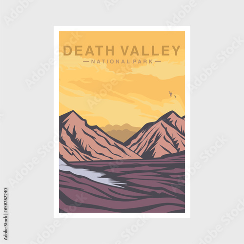 Death Valley National park poster vector illustration design