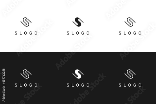 S logo monogram simple minimalist vector design. Set letter s logo geometric line art fit for modern business brand