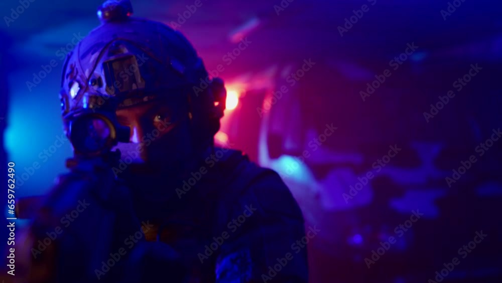 A closeup portrait of a Special forces soldier. A special forces