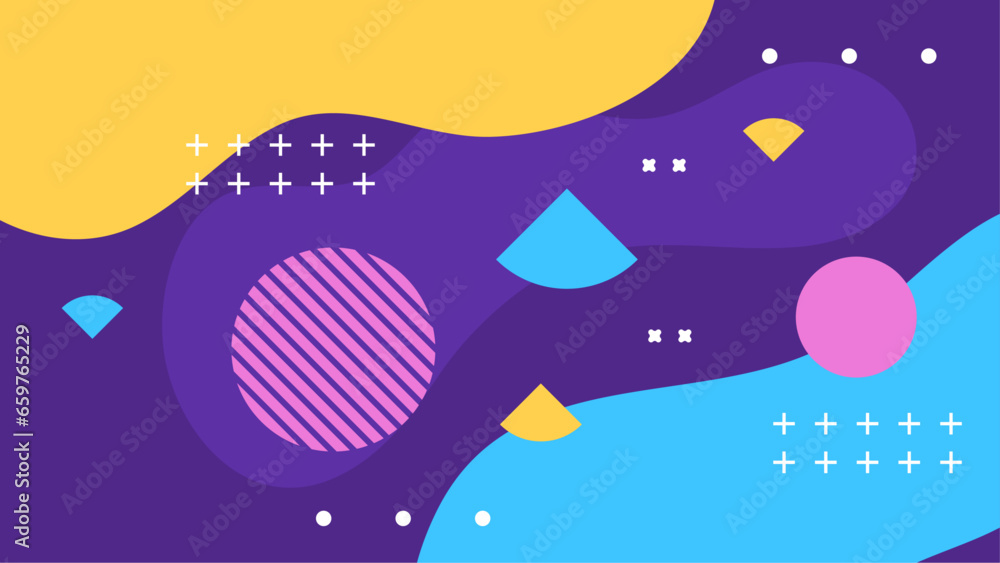 Colorful colourful vector flat geometric memphis background