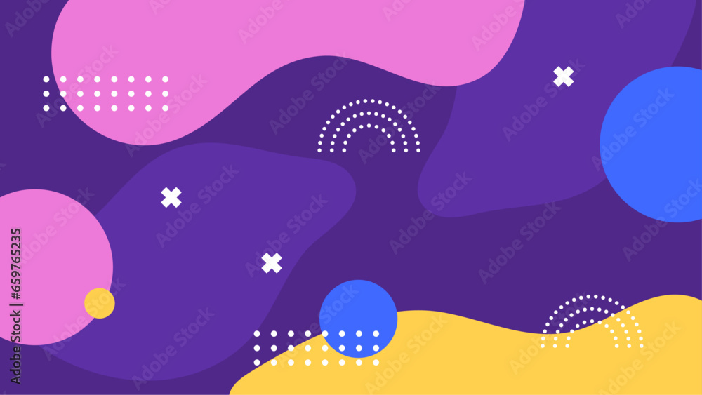 Colorful colourful vector memphis design background with geometric shapes