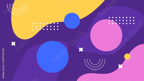 Colorful colourful vector abstract memphis geometric styled background