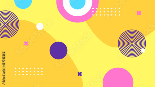 Colorful colourful vector abstract flat geometric memphis hipster shapes background