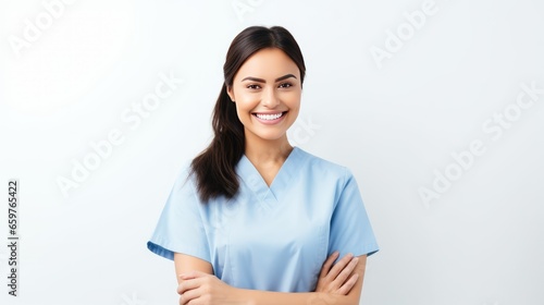 Dentist with Smile Face Pose on Isolated Background
