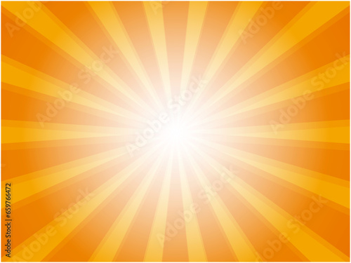 ぼんやりとデフォーカスな太陽光線イメージの集中線背景_イエロー×オレンジ