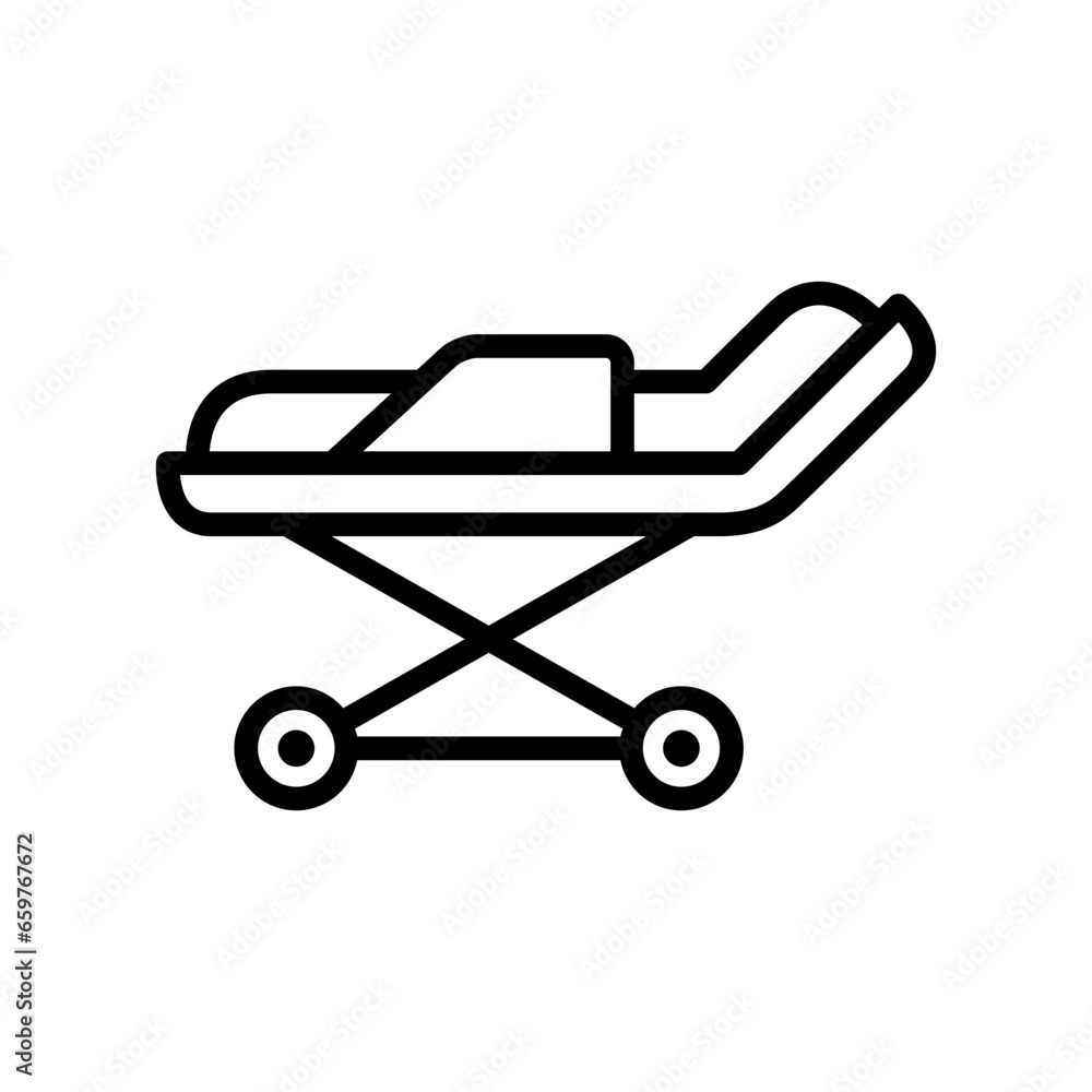 Fotografie Medical ambulance stretcher vector icon