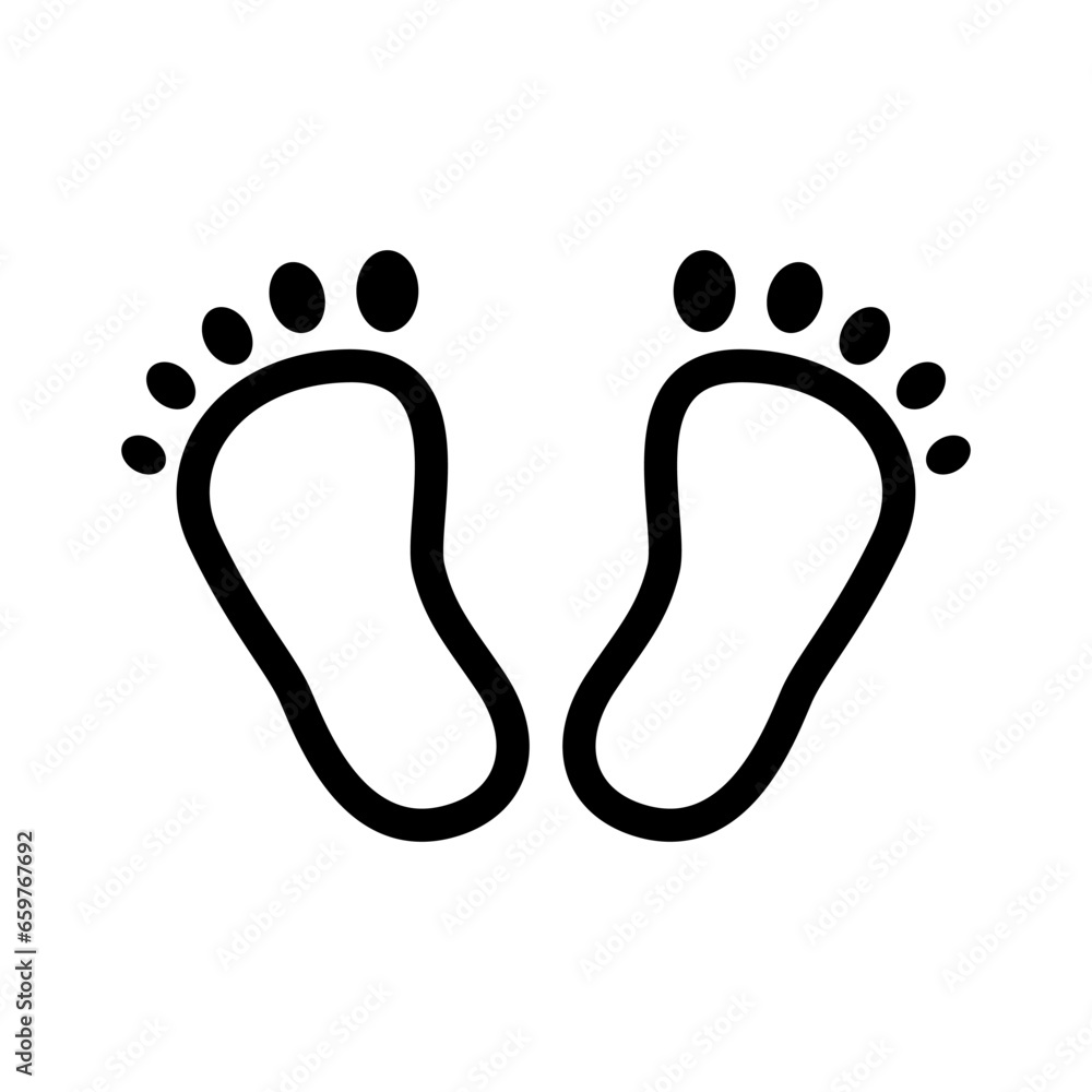 Footprint barefoot footstep vector icon Footprint barefoot footstep vector icon