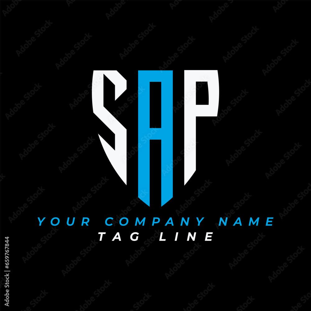 Obraz premium SAP letter logo creative design with vector graphic Pro Vector