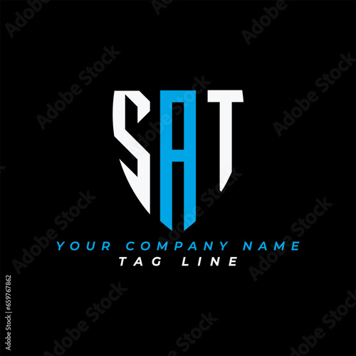 SAT letter logo creative design with vector graphic Pro Vector