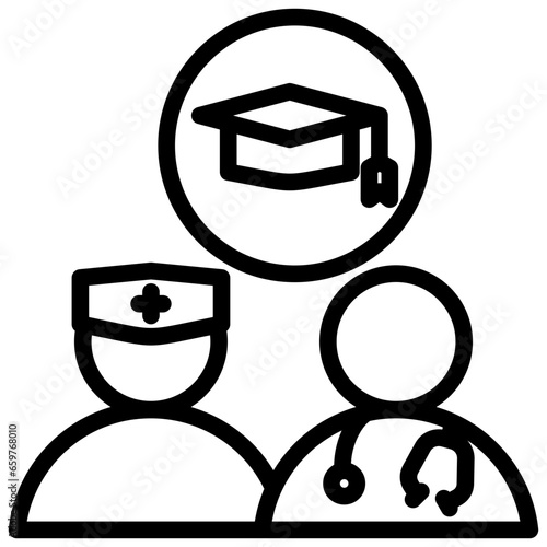 Medical Internship Outline Icon