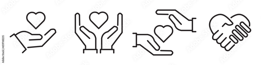heart in hand icon vector sign heart in hand icon vector sign