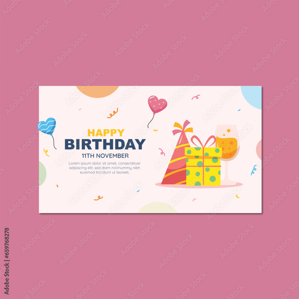 Happy birthday vector design template for party and celebration