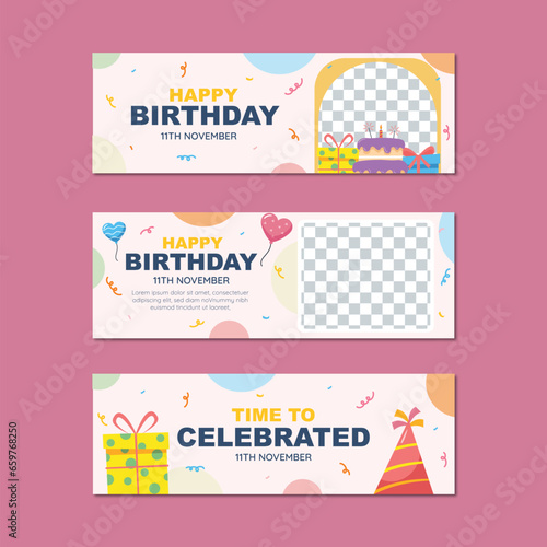 Happy birthday vector design template for party and celebration