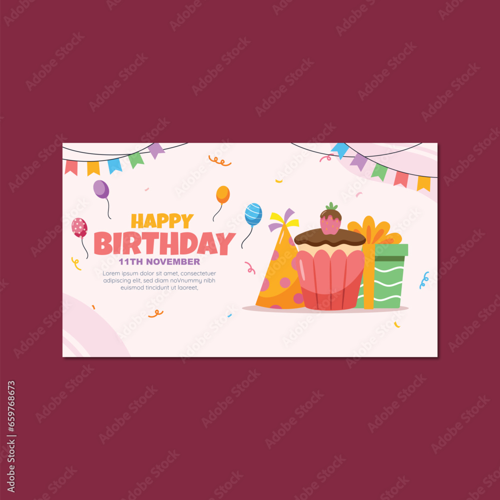 Happy birthday vector design template for party and celebration