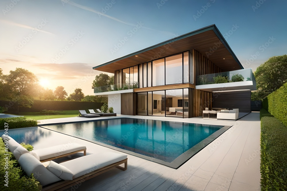 Fototapeta premium luxury swimming pool